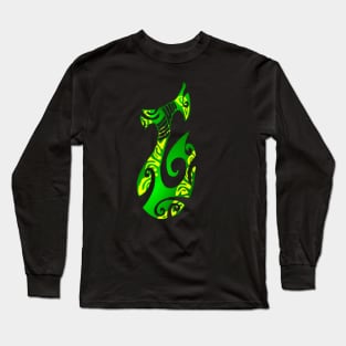 MATAU - green (Fish hook) Long Sleeve T-Shirt